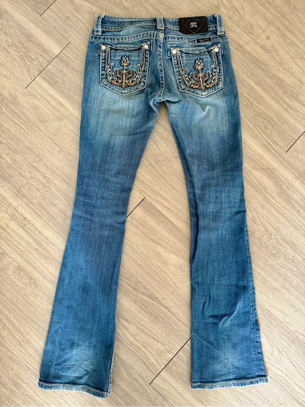 Miss Me Jeans Women’s 26 Bootcut Flare Embellished Rhinestone Y2K 26x30
